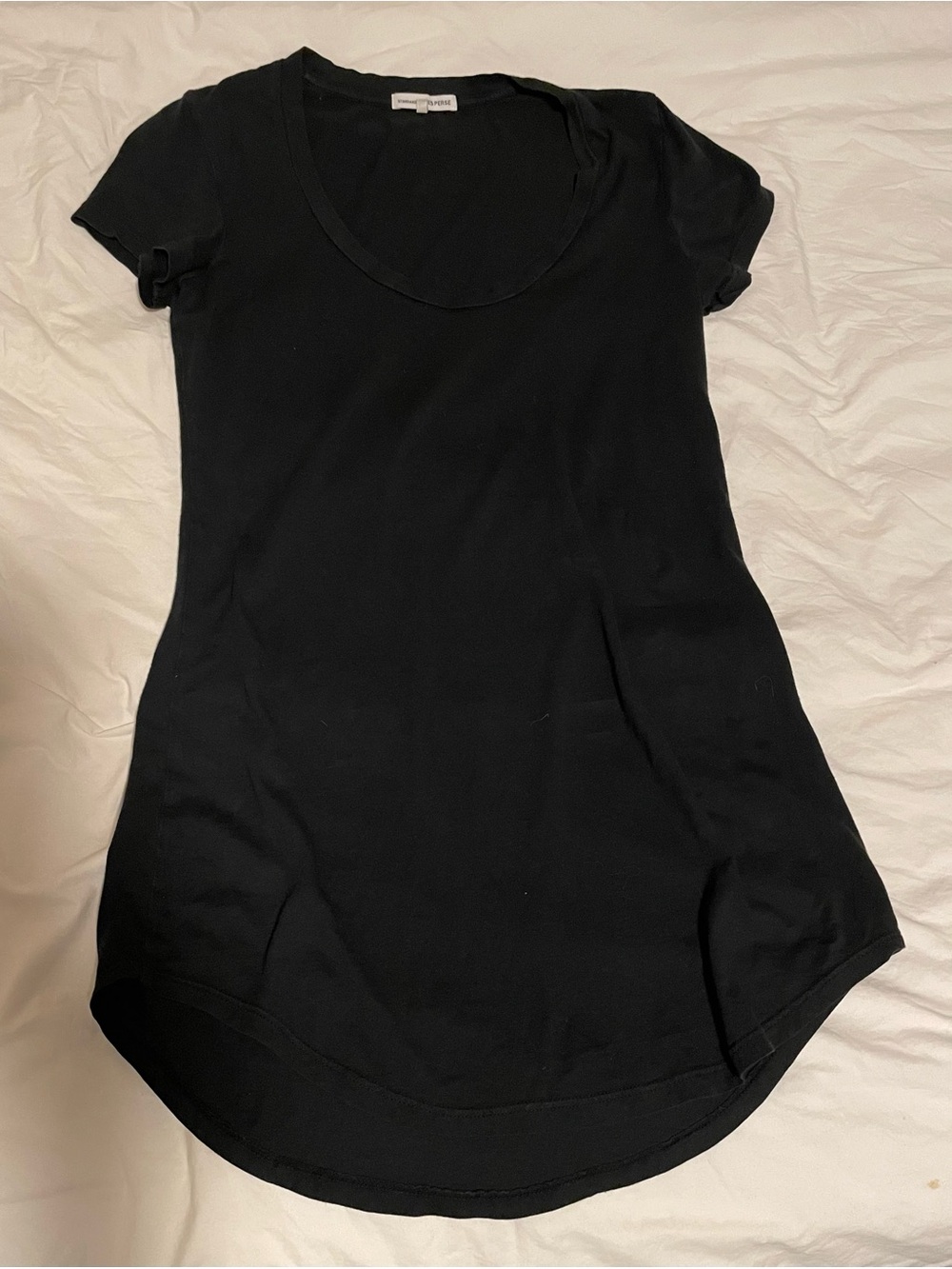 James Perse Black Scoop Neck Short Sleeve Tee